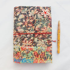 Vintage Kantha Fabric Journal, Handmade Recycled Cotton Notebook 5 Pcs, Patchwork Diary, Boho Writing Journal, Unique Indian Textile Gift