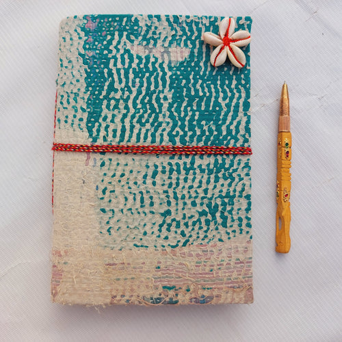 Vintage Kantha Fabric Journal, Handmade Recycled Cotton Notebook 5 Pcs, Patchwork Diary, Boho Writing Journal, Unique Indian Textile Gift