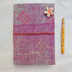 Vintage Kantha Journal Handmade Fabric Diary, Recycled Sari Notebook 5 Pcs, Boho Travel Journal, Indian Textile Diary, Unique Handmade Gift