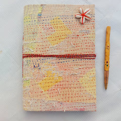 Vintage Kantha Journal Handmade Recycled Fabric Notebook 5 Pcs, Indian Patchwork Diary, Boho Writing Journal, Unique Travel Notebook Gift