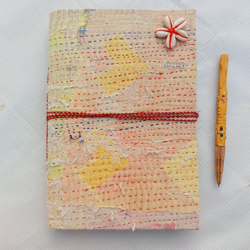 Vintage Kantha Journal Handmade Fabric Diary, Recycled Sari Notebook 5 Pcs, Boho Travel Journal, Indian Textile Diary, Unique Handmade Gift