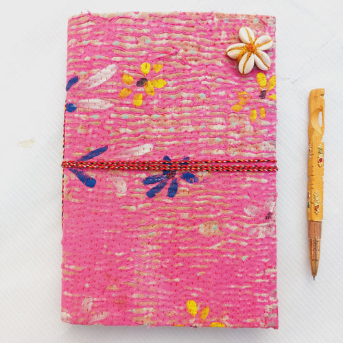 Vintage Kantha Journal Handmade Fabric Diary, Recycled Sari Notebook 5 Pcs, Boho Travel Journal, Indian Textile Diary, Unique Handmade Gift