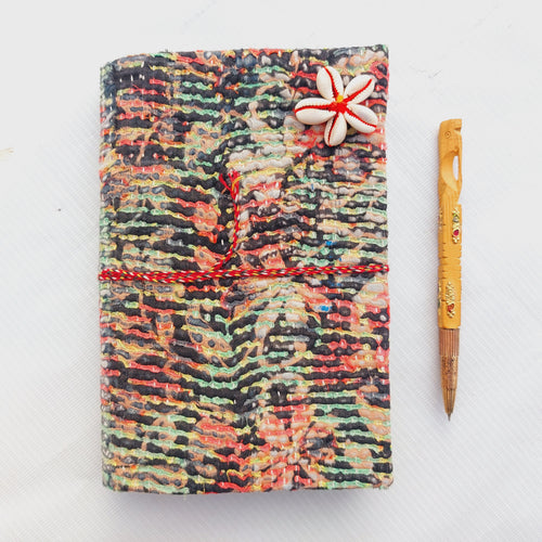 Vintage Kantha Journal Handmade Fabric Notebook 5 Pcs, Recycled Sari Diary, Boho Writing Journal, Indian Textile Notebook, Unique Gift