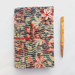 Vintage Kantha Journal Handmade Fabric Notebook 5 Pcs, Recycled Sari Diary, Boho Writing Journal, Indian Textile Notebook, Unique Gift