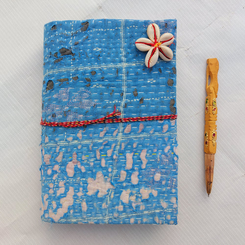 Vintage Kantha Journal Handmade Recycled Fabric Diary, Boho Patchwork Notebook 5 Pcs, Indian Textile Writing Journal, Unique Gift