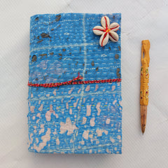 Vintage Kantha Journal Handmade Recycled Fabric Diary, Boho Patchwork Notebook 5 Pcs, Indian Textile Writing Journal, Unique Gift