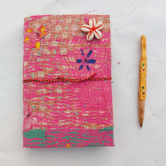 Vintage Kantha Journal, Handmade Recycled Fabric Diary, Boho Patchwork Notebook 5 Pcs, Indian Textile Writing Journal, Unique Gift