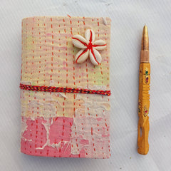 Vintage Kantha Journal Handmade Recycled Fabric Notebook 5Pcs, Boho Patchwork Diary, Hand Stitched Indian Journal, Unique Gift
