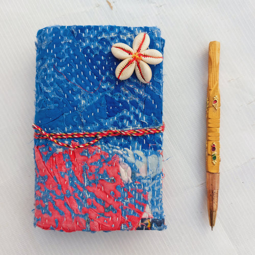 Vintage Kantha Journal Handmade Recycled Fabric Notebook 5Pcs, Boho Patchwork Diary, Hand Stitched Indian Journal, Unique Gift