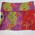 Unique Multicolor Floral Print Handmade Fine Quilt Throw