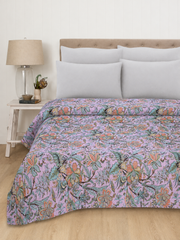 Handmade Kantha Floral Cotton Indian Quilt