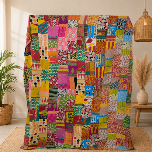 Assorted Vintage Kantha Handmade Patchwork Kantha Quilt