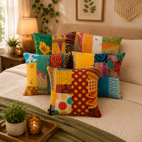 Mix Assorted Patchwork Floor Cushion Cover 32 Inch