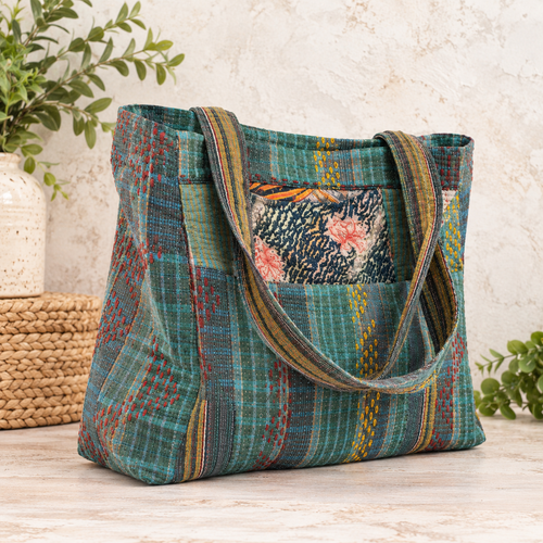 Vintage Kantha Cotton Quilted Bag, Shoulder Bag assorted Kantha bag