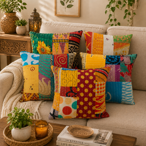 Mix Assorted Patchwork Floor Cushion Cover 32 Inch
