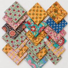Hand Block Printed Cotton Napkins, Indian Floral Cloth Dinner Napkins 20 Pcs, Reusable Table Napkins, Boho Kitchen Decor, Mixed Assorted Set