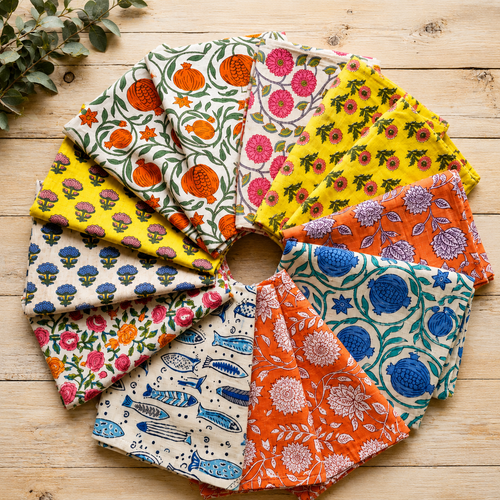 Assorted Cotton Fabric Floral Napkin Lot Of 20 Pcs