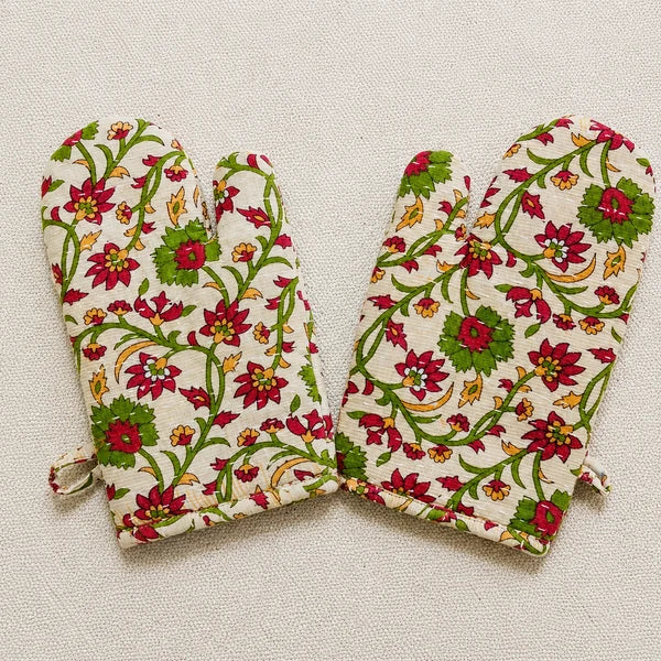 Assorted Vintage Kantha Cotton Oven Mitts Gloves Set Of 2 Pcs