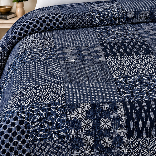 Indian Handmade Bohemian decor Blue Indigo Blanket