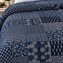 Indian Handmade Bohemian decor Blue Indigo Blanket