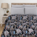 Black Quilt Kantha Blanket Indian Handmade Bedsheets