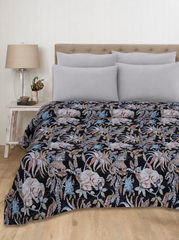 Black Quilt Kantha Blanket Indian Handmade Bedsheets