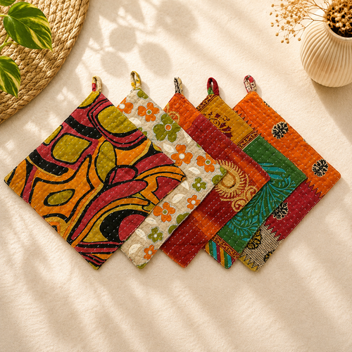 Mix Assorted Handmade Vintage kantha Cotton Pot Holders