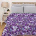 Purple Vintage Kantha Boho Monkey Print Cotton Quilt