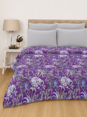 Purple Vintage Kantha Boho Monkey Print Cotton Quilt