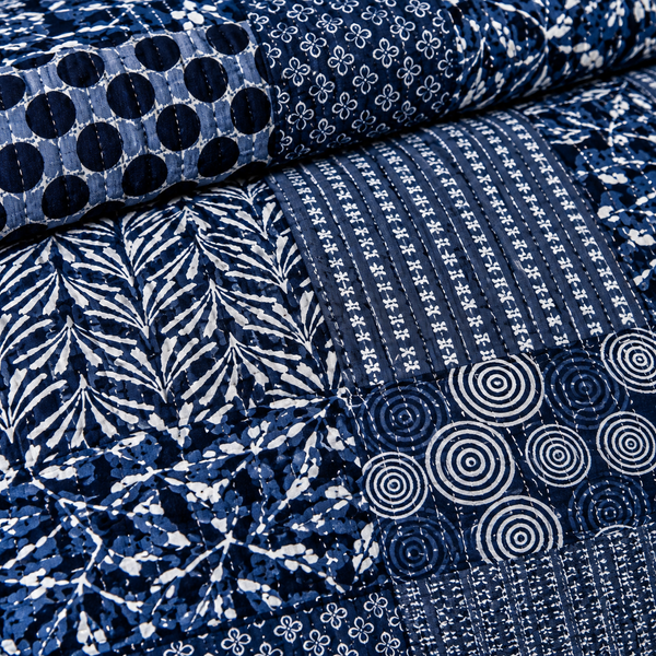 Indian Handmade Bohemian decor Blue Indigo Blanket