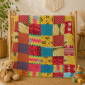100% Cotton Handmade Kantha Throw Baby Quilt