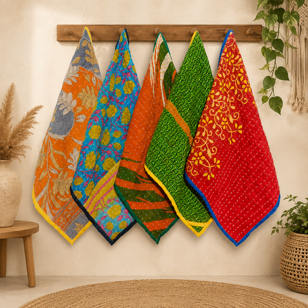 Set Of 5 Wholesale Mix Assorted Set Vintage Kantha Kitchen Towels
